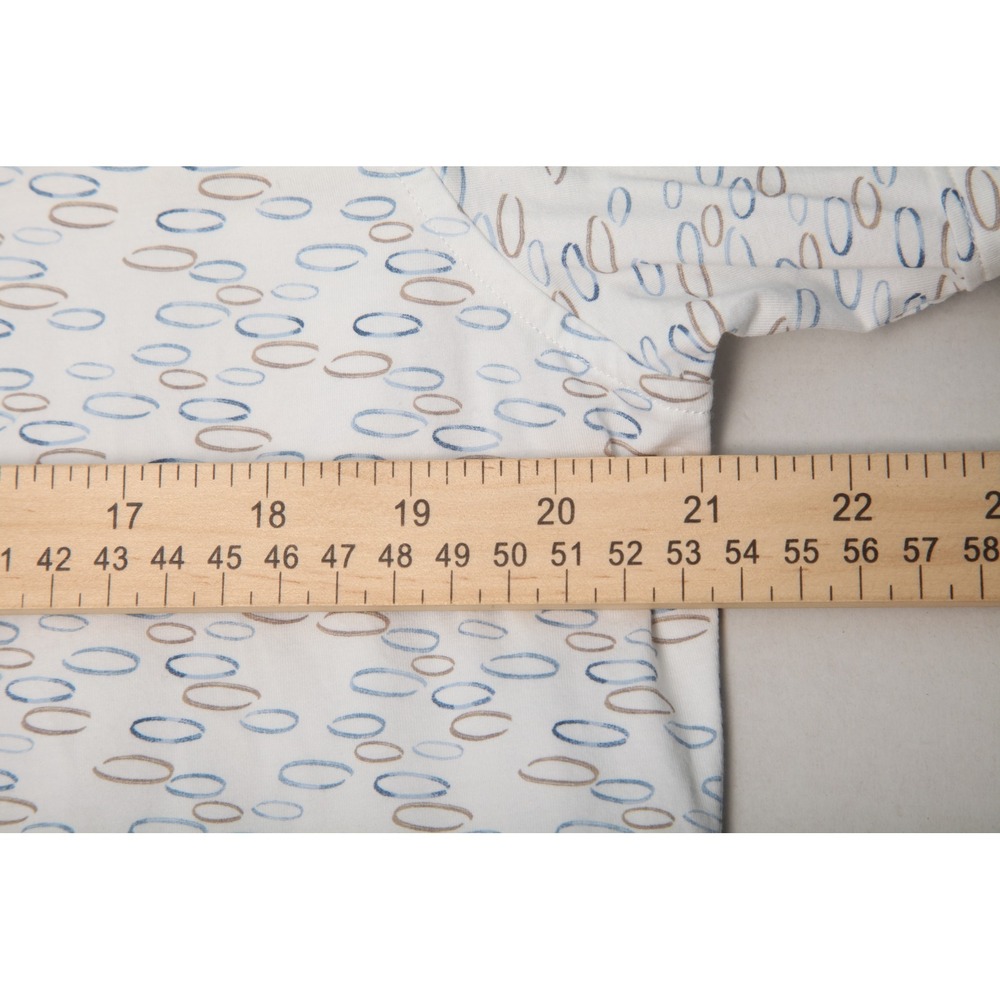 BUGATCHI Men's L White Blue Brown Oval Pattern 8-Way Stretch Short Sleeve Shirt - Picture 9 of 12